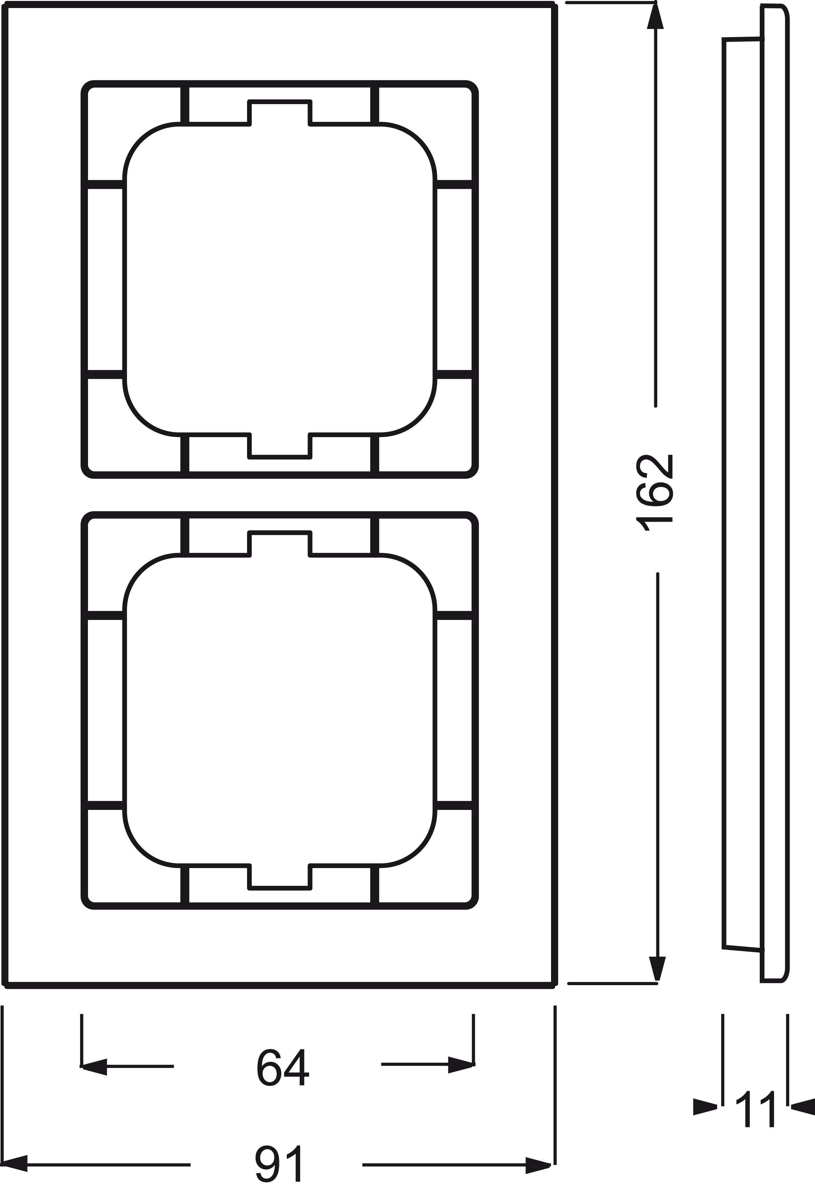 Busch-Jaeger Rahmen 2-fach weißglas 1722-280 - 2CKA001754A4438