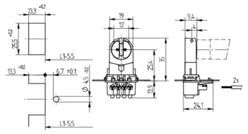 BJB Adapter für Fassung G 5/G13 im BJB-Stecker