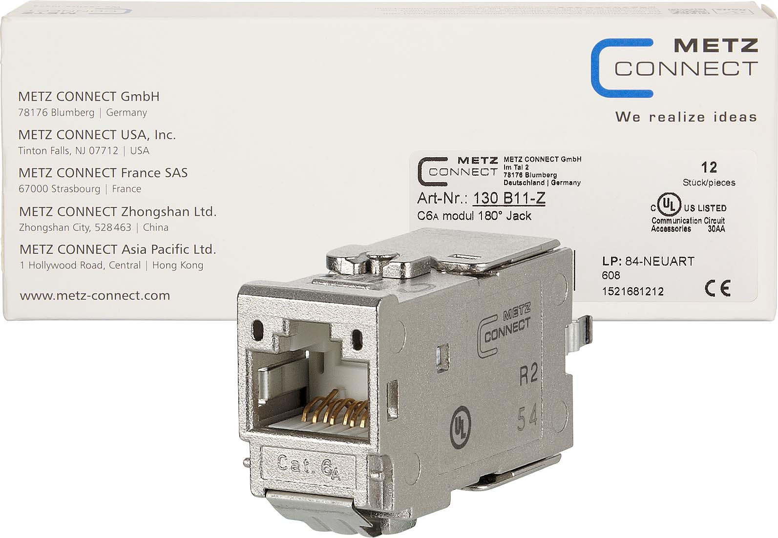 Metz Connect C6Amodul 180 Jack 12 Stück 130B11-Z