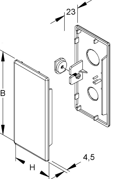 HKL Endstück rws 60x130 RAL9010 EG60130.3