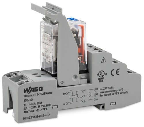 WAGO GmbH & Co. KG Relais-Baustein 24VDC 4XUM 858-304 - 858-304