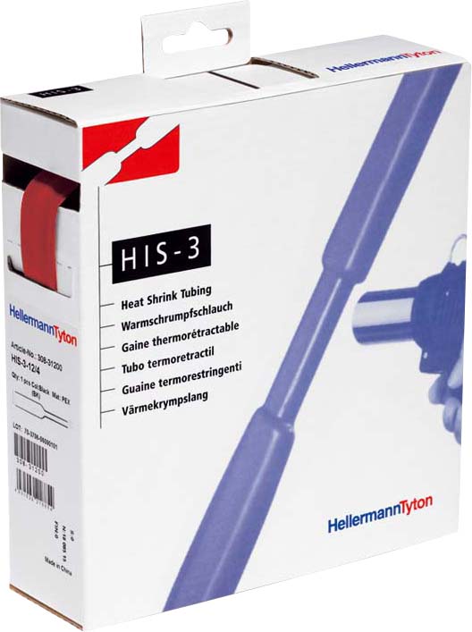 HellermannTyton Schrumpfschlauch HIS-3-12/4-POX-RD - 308-31202