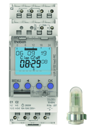 Theben Dämmerungsschalter m.Aufbaulichtsensor LUNA 122 top3 RC AL - 1220130