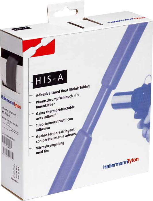 HellermannTyton Schrumpfschlauch sw 3=1 L=5m HISA-9/3-POX-BK - 308-10900