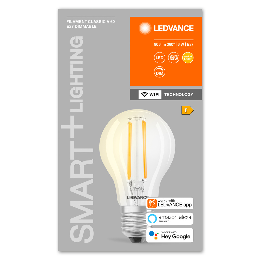 Ledvance LED-Leuchtmittel SMART+ WiFi Filament Classic Dimmable 60 5,5W E27 - 4058075528239