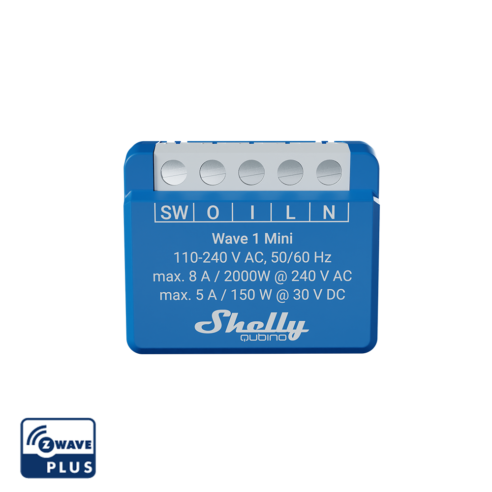 Shelly Unterputz Wave 1 Mini Relais max. A 1 Kanal Z-Wave