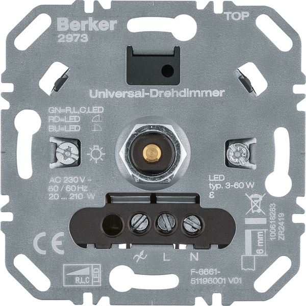 Berker Uni-Drehdimmer (R,L,C,LED) Lichtsteuerung 2973