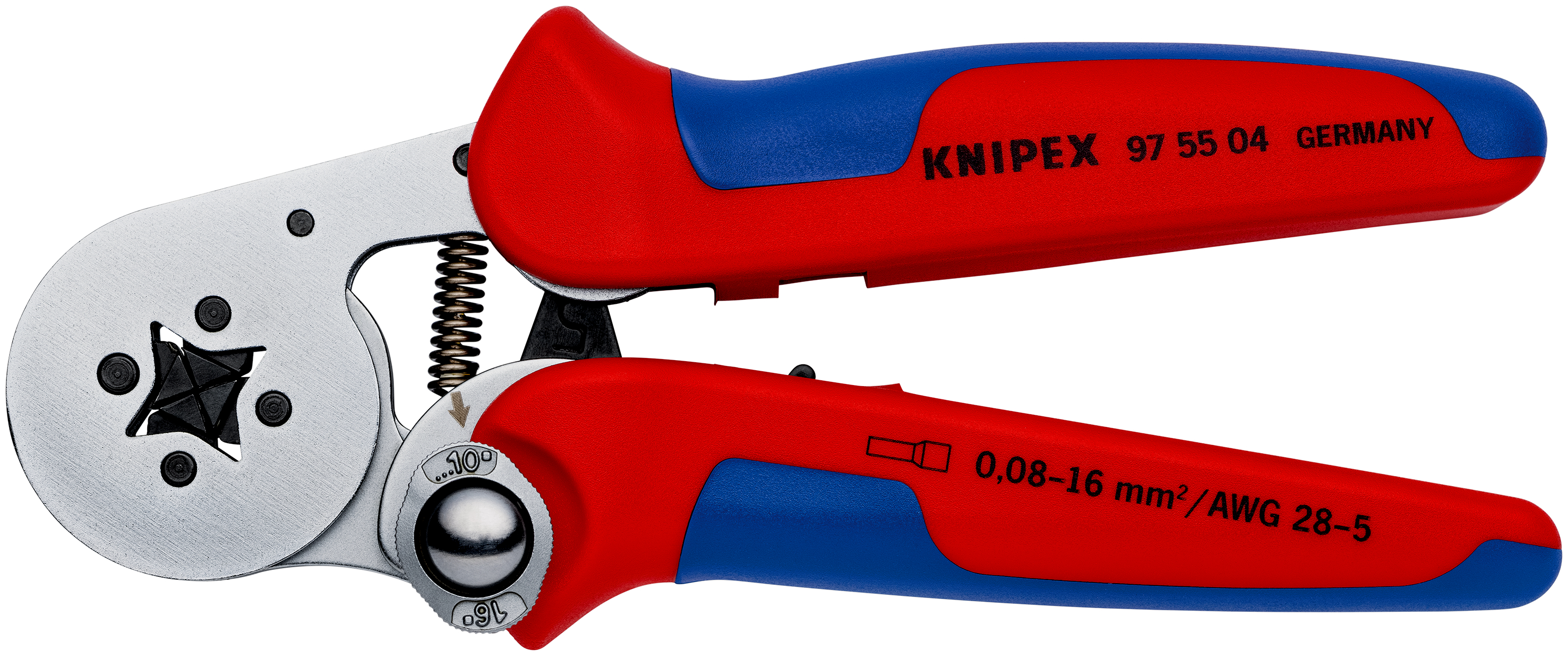 Knipex-Werk Aderendhülsen-Presszange 0,08-10+16qmm 97 55 04 SB