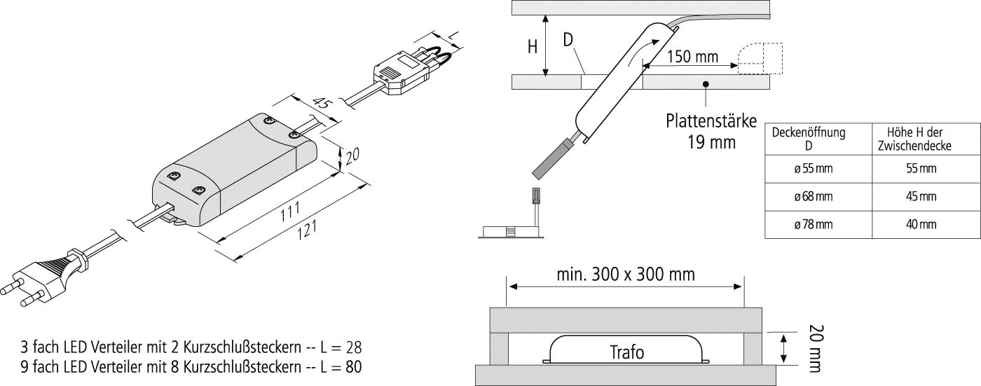 Hera LED Trafo 350mA/9W 61500300903