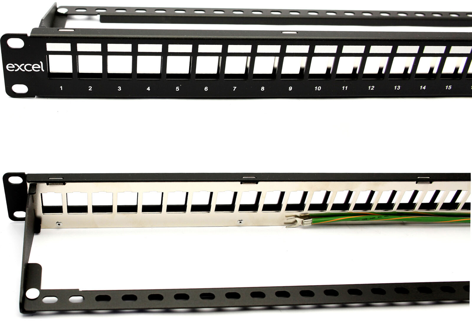 Excel Networking 19Z.-Modulträger 1HE sw leer,f.24x Keystone 100-755