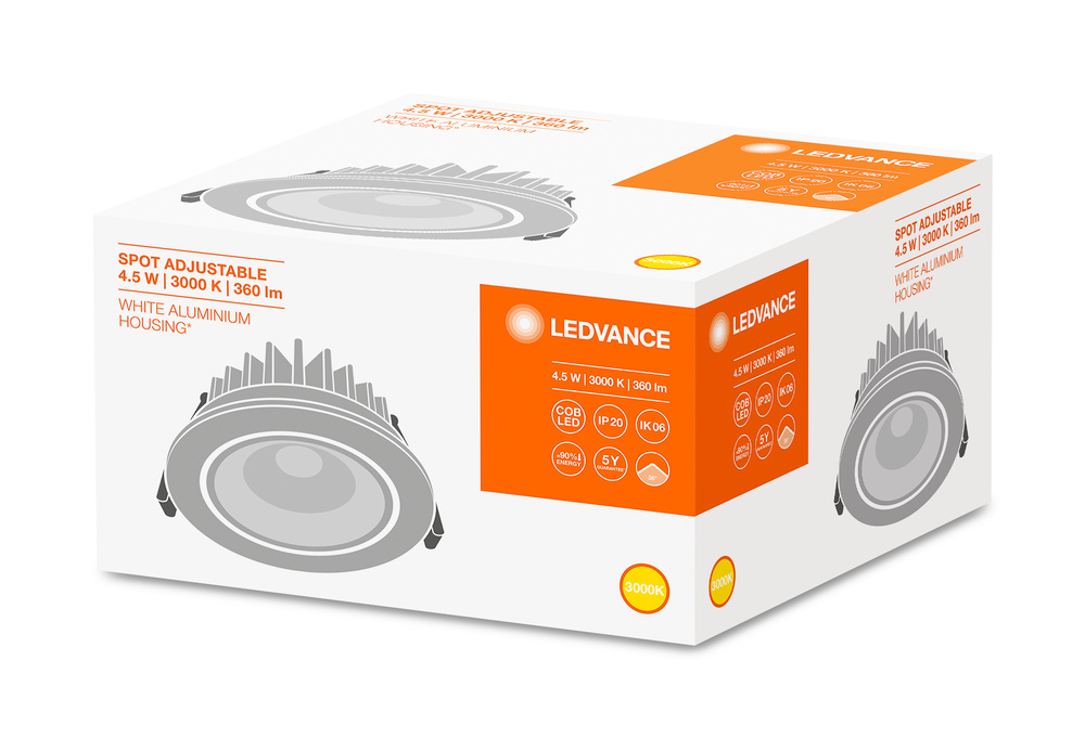 Ledvance LED-Spotlight SPOT ADJUST 4.50 W 3000 K WT