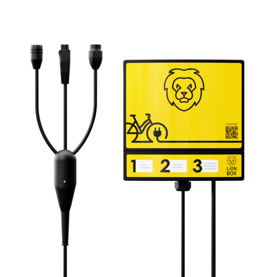 ONgineer LiON box S_BO-RO-SH – raumsparende universelle 36 V E-Bike-Ladestation (Wallbox)