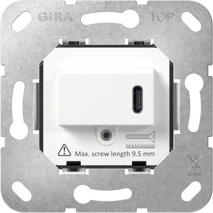 Gira USB-Spannungsversorgung Typ C Einsatz Weiß 236200 - 236200 Gira USB-Spannungsversorgung Typ C Einsatz Weiß 236200 - 236200