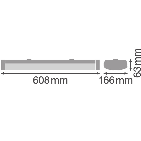 Ledvance LED linear luminaire LINEAR SURFACE IP44 600 P 18W 830 WT - 4058075733152