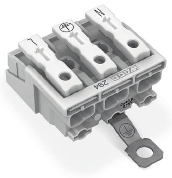 WAGO 3P-lighting connector with PE screw contact N-PE-L 2.5 mm² - 294-4413
