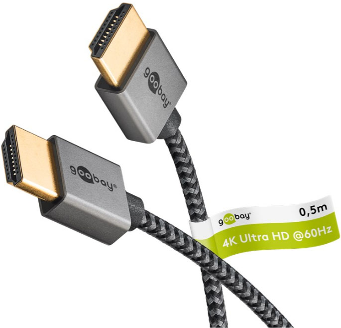 Goobay Slim High-Speed-HDMI-Kabel mit Ethernet,4K/60Hz 75753