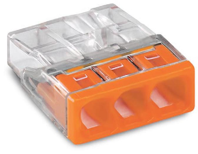 WAGO 3-COMPACT-Verbindungsdosenklemme max. 2,5 mm² transparent Deckel orange - 2273-203