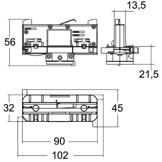 Brumberg Leuchten Adapter mit Kabelauslass schwarz, DALI 87138080