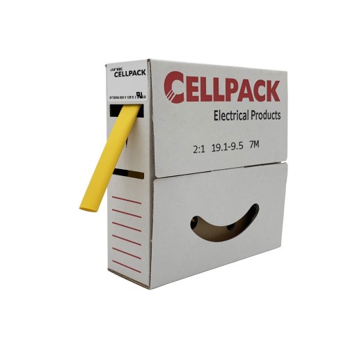 Cellpack Schrumpfschlauch in Abrollbox 7m SB/19.1-9.5/gelb/7m - 127085