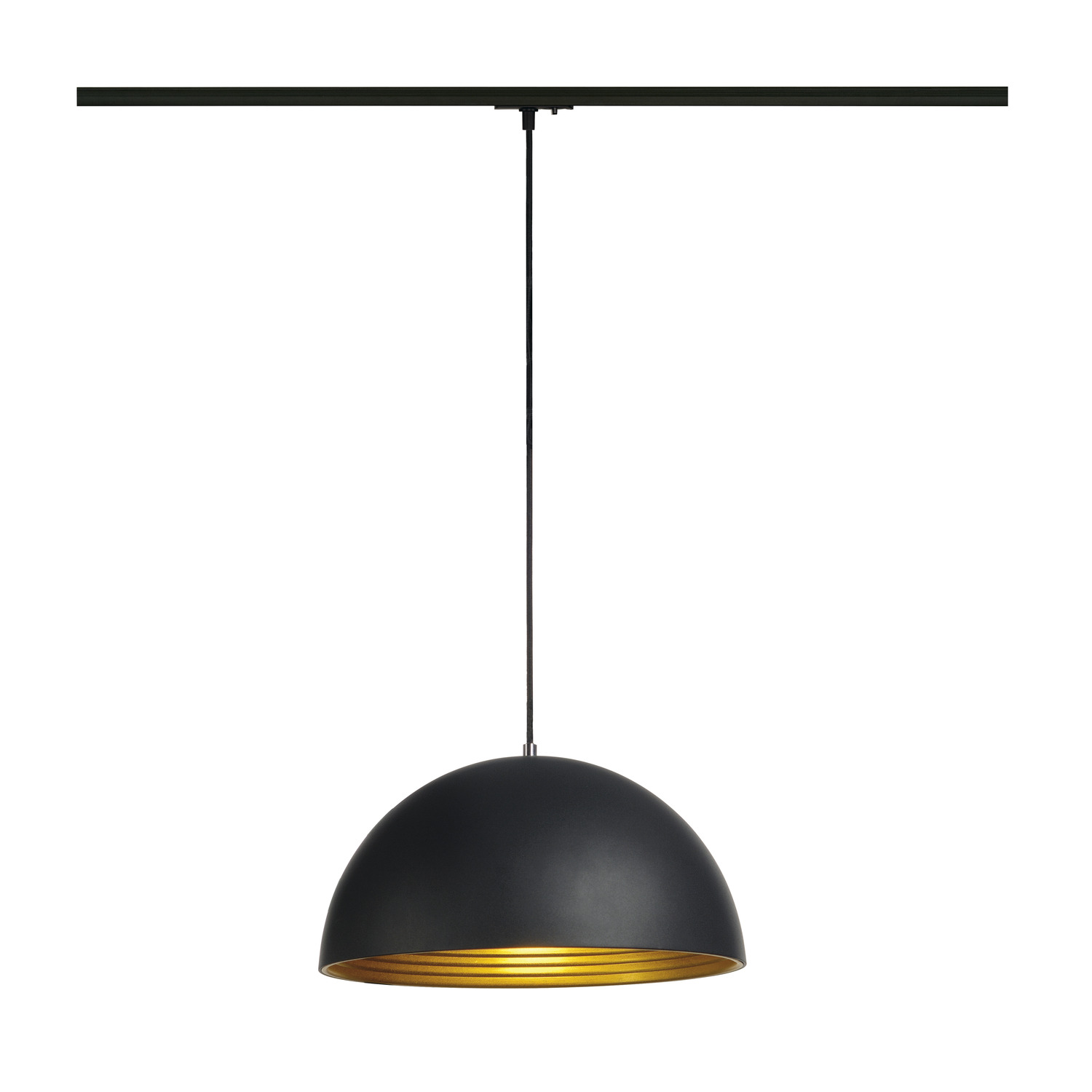 SLV FORCHINI M 40 TRACK, Pendelleuchte für Hochvolt-Stromschiene 1Phasen, TC-(D,H,T,Q)SE, rund, schwarz/gold, Ø 40 cm, inkl. 1Phasen-Adapter schwarz - 143932 SLV FORCHINI M 40 TRACK, Pendelleuchte für Hochvolt-Stromschiene 1Phasen, TC-(D,H,T,Q)SE, rund, schwarz/gold, Ø 40 cm, inkl. 1Phasen-Adapter schwarz - 143932