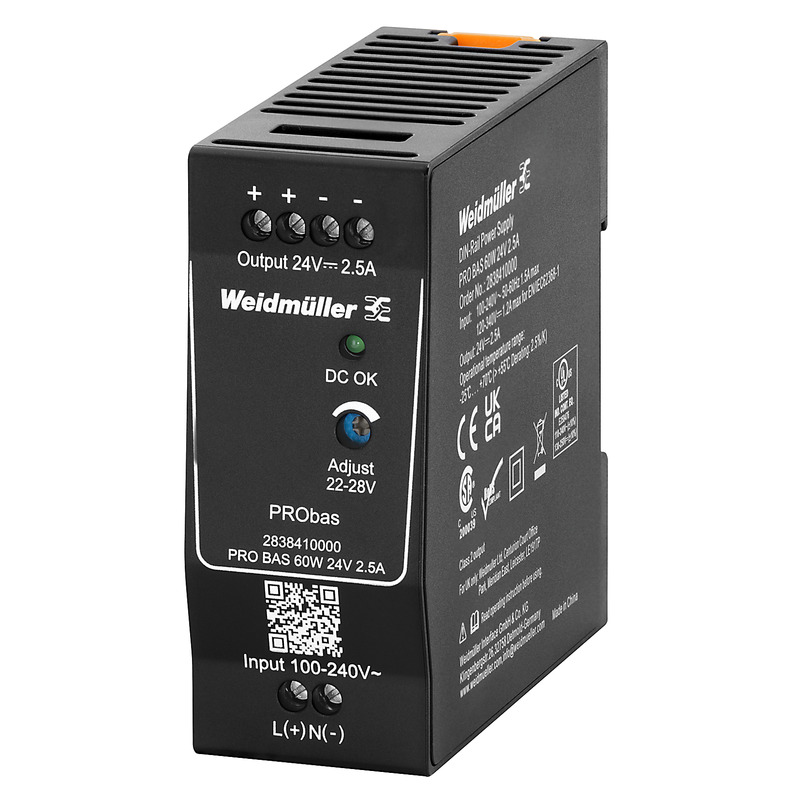 Weidmüller Stromversorgung 24V DC 2,5A, Schraubanschl. PRO BAS 60W 2.5A