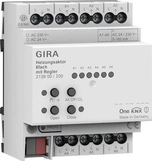 Gira Heizungsaktor 6-f. Regler OneKNX REG 213900