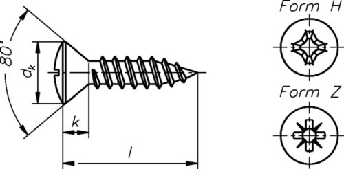 Dresselhaus Linsensenk-Blechschraube Kreuzschlitz H, A2 3418/000/02 2,9x16 - 3418/000/02 2,9x16