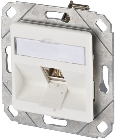 Metz Connect Anschlussdose, Cat.6A 1xRJ45,Upk,rws TN E-DATmod-1Upk-rws