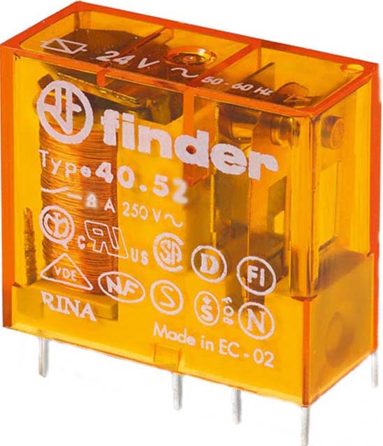 Finder Steck/Printrel.24VAC 2W 8A Raster 5mm 40.52.8.024.0000 - 405280000000