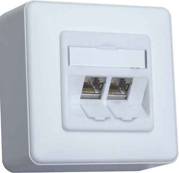 Metz Connect Anschlussdose C6Amodul AP 2Port 180 AP,rws TN C6Amod-2AP-180rw