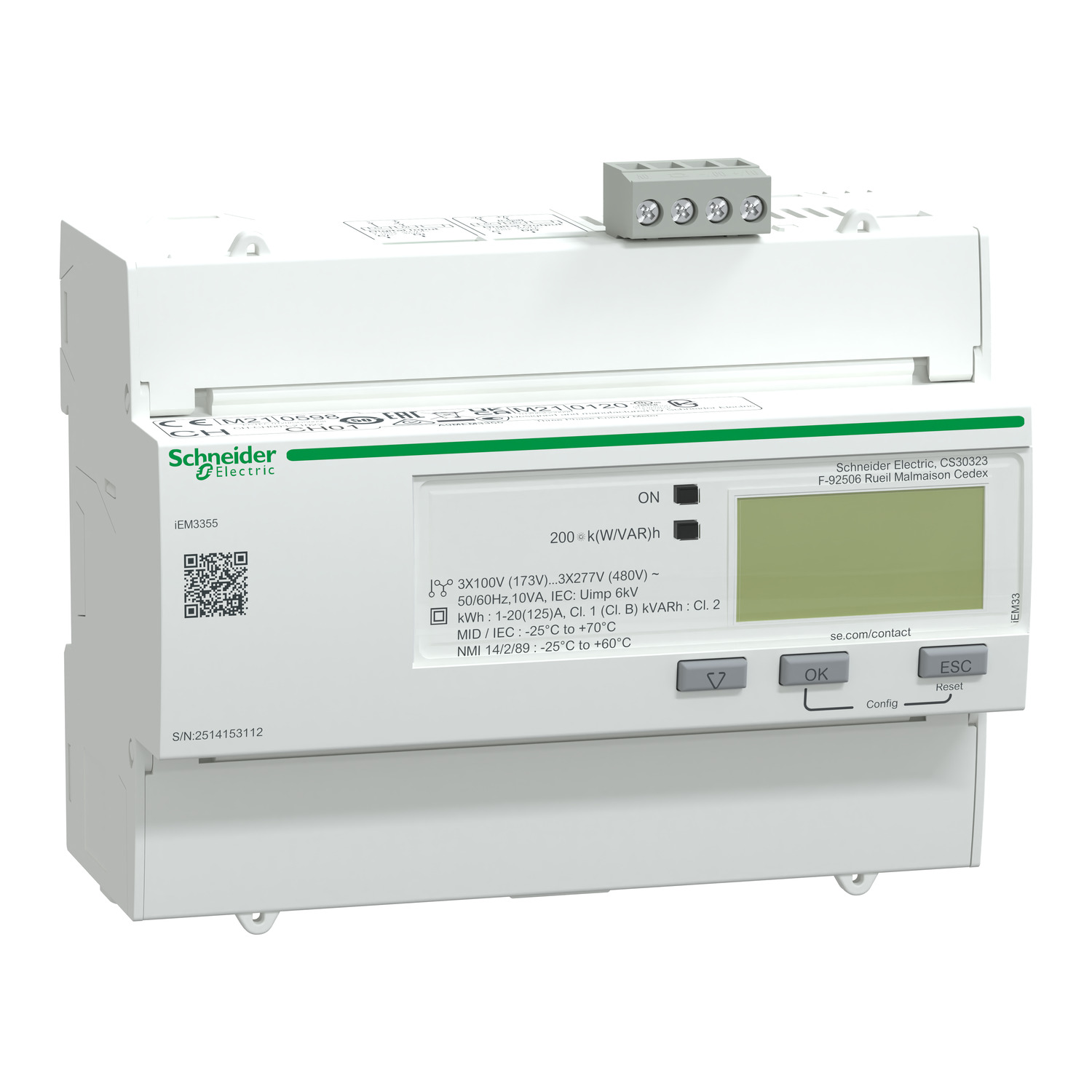Schneider Electric Energiezähler IEM3355 3P 125A A9MEM3355