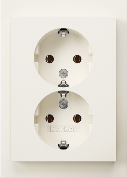 Berker Doppelsteckdose SCHUKO K.1 polarweiß glänz. 47747009 günstig online kaufen