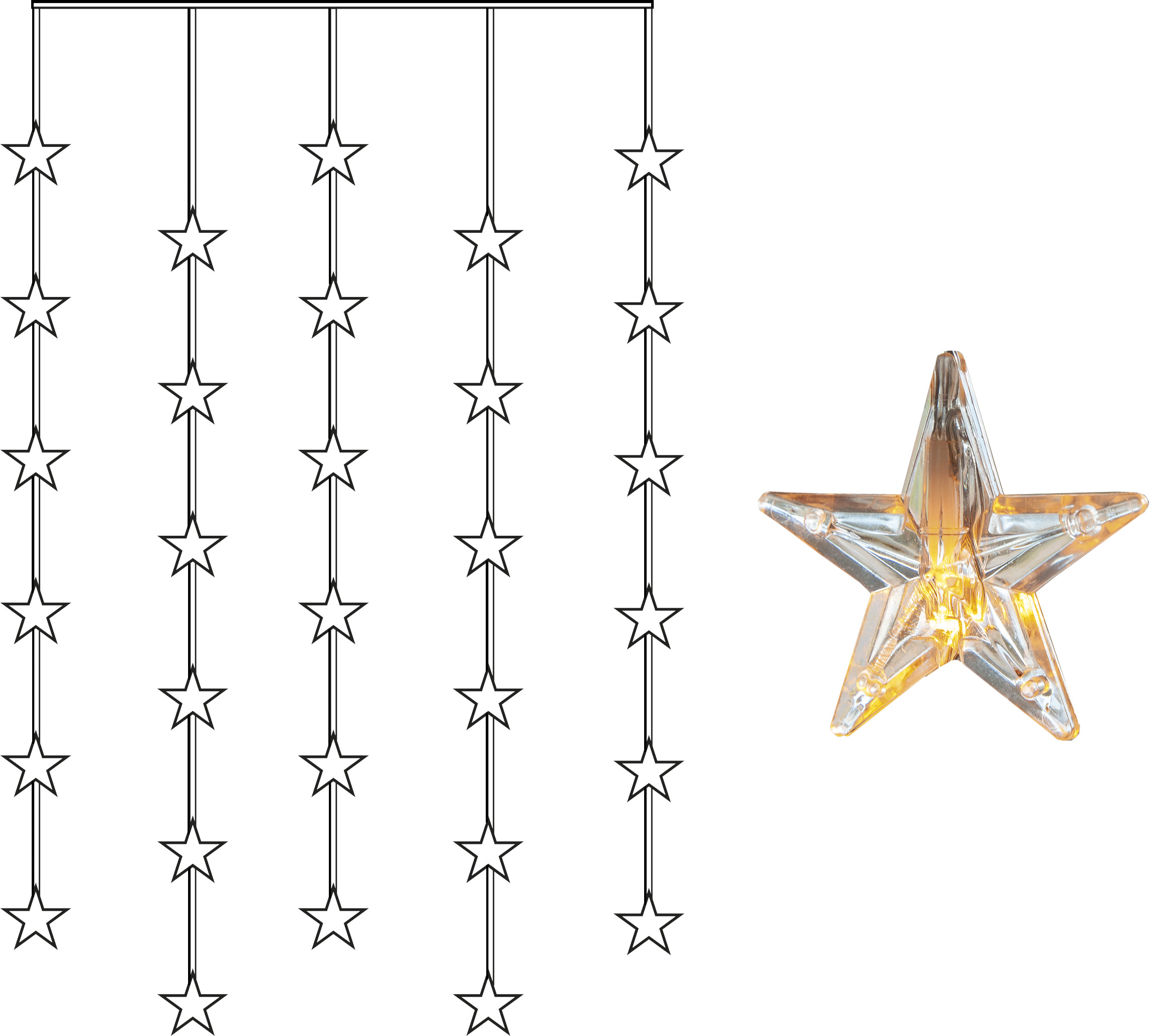Star Trading LED-Lichtervorhang 30tlg.,120x90cm 2006-74-2 günstig online kaufen