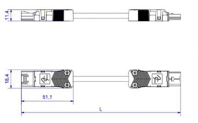 Adels Contact Connection cable plug-socket 2m AC 164 VLS/215 200 black