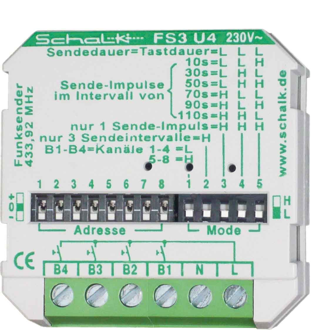 Schalk Funk-Sender UP 4-Kanal FS3 U4 (230V AC) - FS3U49