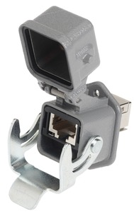 Harting RJ45-Wanddurchführung Han3A 10G Cat6 WDF 09452151562
