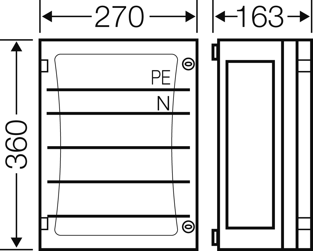 Hensel Sammelschienengehäuse 270x360mm 250A 5p. FP 3212 - 68000216