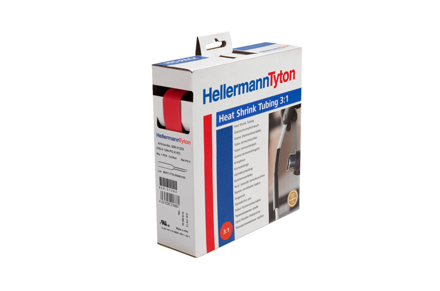 HellermannTyton Warmschrumpfschlauch 3:1 rt 5m HIS-3-9/3-POX-RD