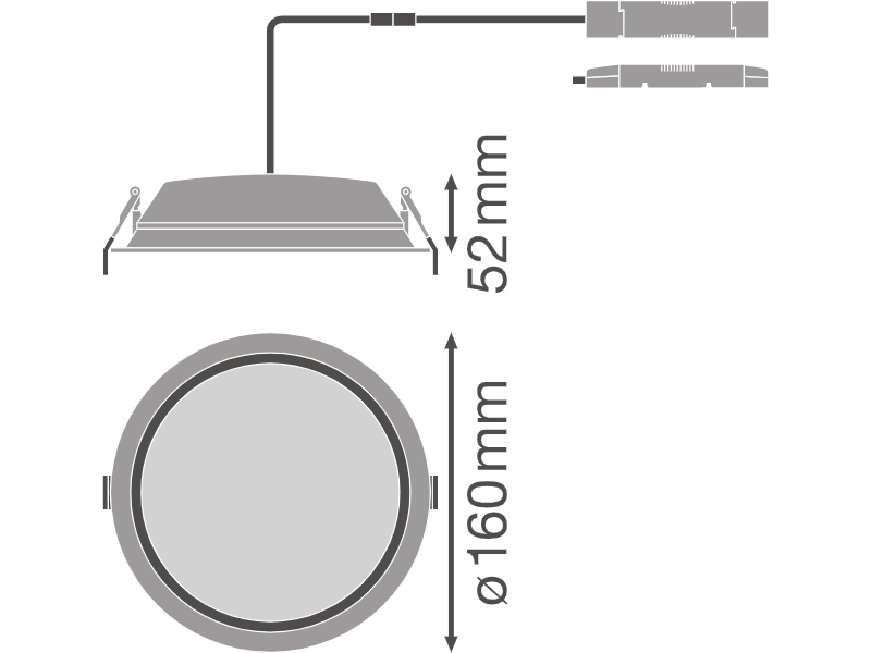 Ledvance LED downlight DOWNLIGHT ALU DALI 150 14 W 3000 K IP44/IP20 WT - 4058075202610