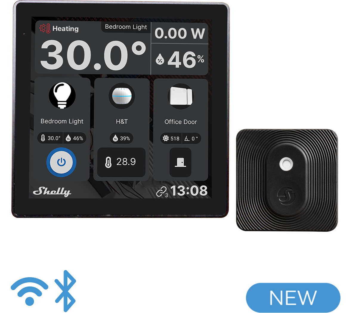 Shelly Unterputz Wall Display Black & BLU H&T Black Android WLAN BT schwarz