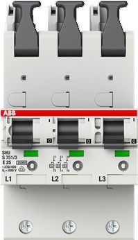 ABB Stotz S&J Hauptsicherungsautomat m.Schienenadapter S751/3-E25 - 2CDS781001R4252