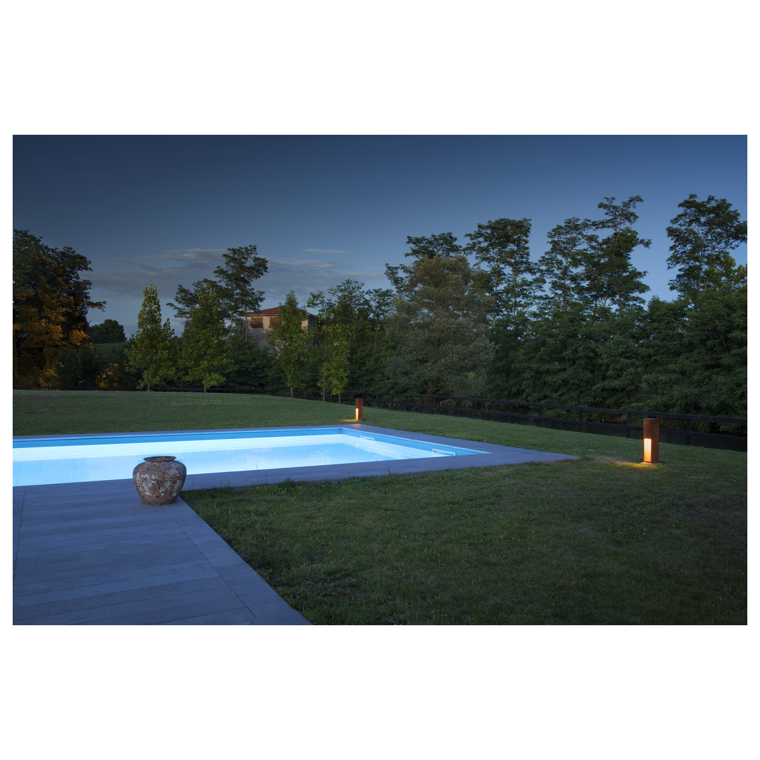 SLV RUSTY® SLOT 50, Outdoor Standleuchte, LED, 3000K, stahl gerostet, L/B/H 12/12/50 cm - 233447