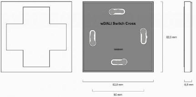 Lunatone Light Management DALI Radio Control Push Button Module + Transceiver wDALI Switch Cross Black