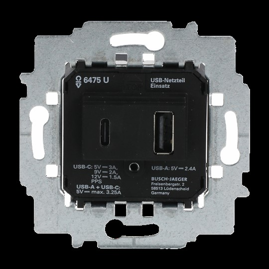 Busch-Jaeger Netzteil-Einsatz USB A+C 6475 U