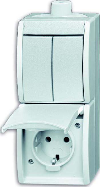 Busch-Jaeger Kombination SCHUKO Steckdose, mit Wipp. 2601/5/20EW-54-503 - 2 günstig online kaufen