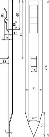 DEHN Abstandshalter L280mm St/tZn gerade AH FE RF - 290002