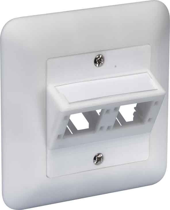 Reichle&De-Massari DIN Anschlussdose 80x80, 2Port weiss 306006
