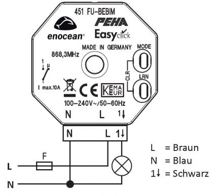 PEHA Lichtmanagement EnOcean Easyclickpro Empfänger Baldachin 1-Kanal - 364376