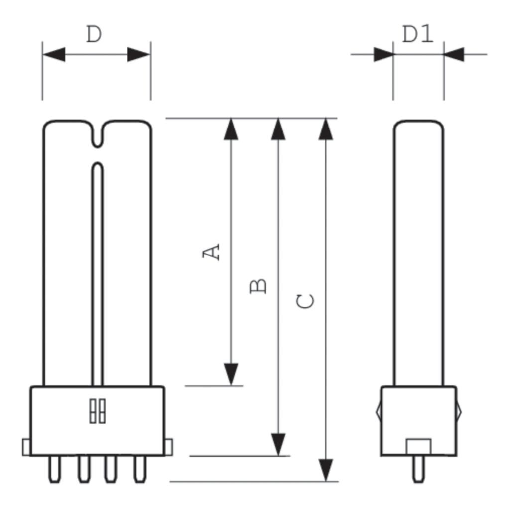 Signify UVC disinfection lamp TUV PL-S 9W/4P 1CT/6X10BOX (TUV PL-S series) - 927901904007