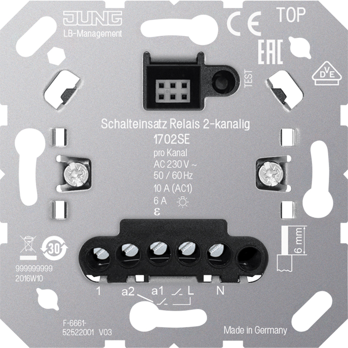 Jung Schalteinsatz Relais 2-kanalig 1702 SE